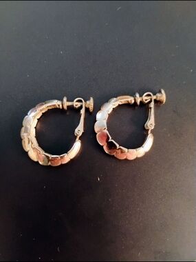 Vintage 1960's Goldette Silver-Tone Hoops (Non-Pierced)